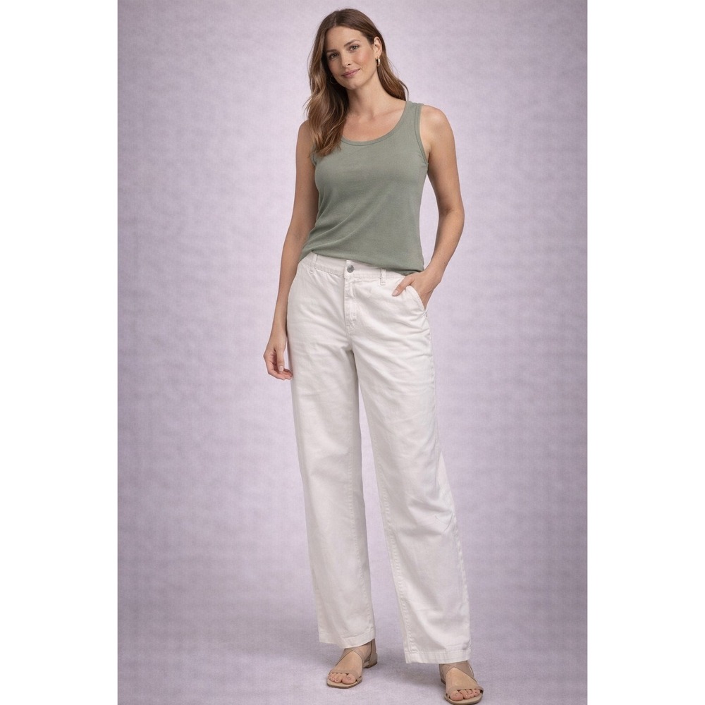 SOFT SURROUNDINGS Relaxed Fit Pants Womens XL White Casual Comfort‎ NWT